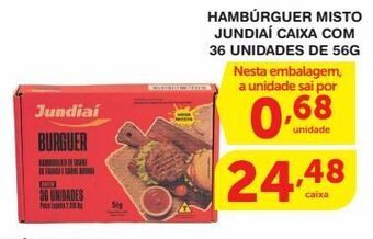 Roldão Hambúrguer misto jundiaí caixa com 36 unidades de 56g oferta