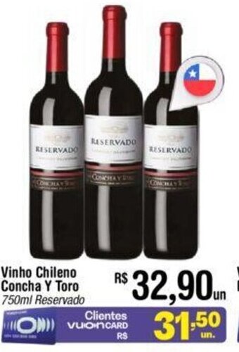 Fort Atacadista Vinho Chileno Concha Y Toro 750ml Reservado oferta