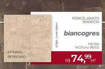 ABC da Construção Porcelanato 90x90cm biancogres oferta