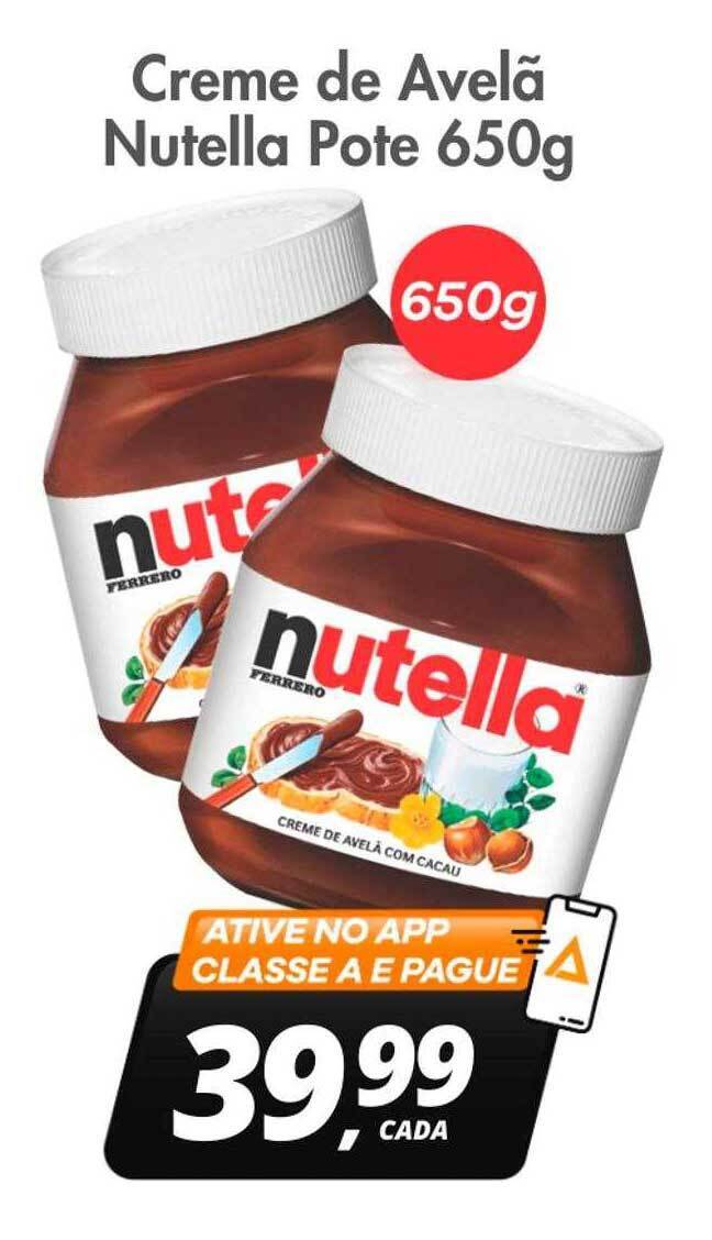 Creme de avelã nutella pote oferta na Delta Supermercados Creme de avelã nutella pote oferta na Delta Supermercados