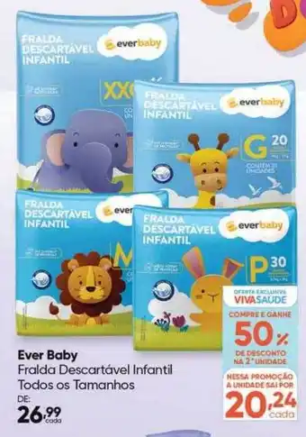 Drogaria São Paulo Ever baby fralda descartável infantil todos os tamanhos oferta