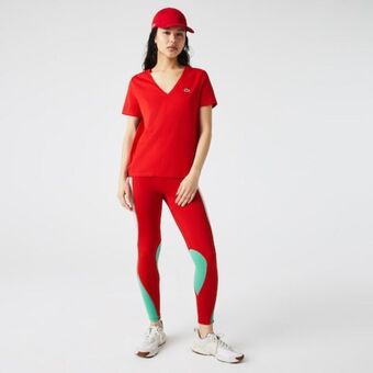 Lacoste Camiseta feminina com decote em v oferta