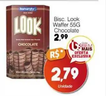 Supermercado Bem Barato Bisc look waffer chocolate oferta