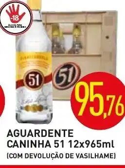 Calvo Atacadista Aguardente Caninha 51 12 x 965ml oferta