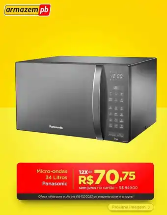 Armazém Paraíba Micor-ondas 34 litros panasonic oferta