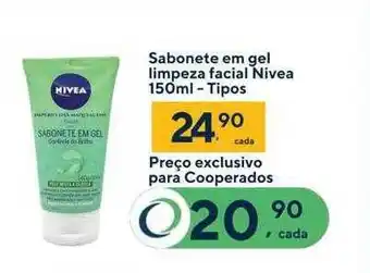 Drogaria Coop Sabonete em gel limpeza facial nivea - tipos oferta