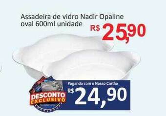 Assadeira de vidro nadir opaline oval