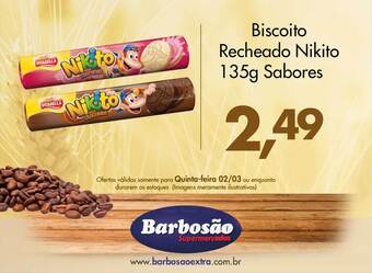 Barbosão Extra Supermercados Biscoito recheado nikito sabores oferta