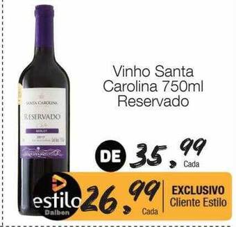 Supermercado Dalben Vinho santa carolina reservado oferta