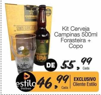 Supermercado Dalben Kit cerveja campinas forasteira + copo oferta