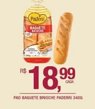 Pão baguete brioche paderri 340g