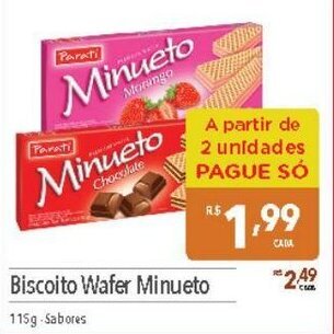 Supermercados Condor Biscoito Wafer Minueto 115g sabores oferta