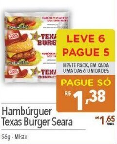 Hambúrguer Texas Burger Seara 56g