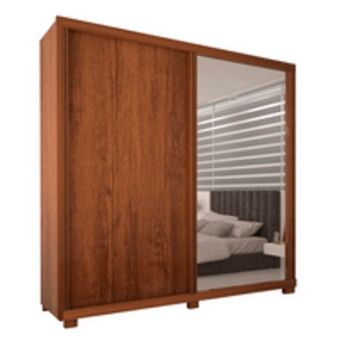 Novo Mundo Guarda-roupa casal genebra em mdf 02 portas 03 gavetas com espelho bom pastor oferta
