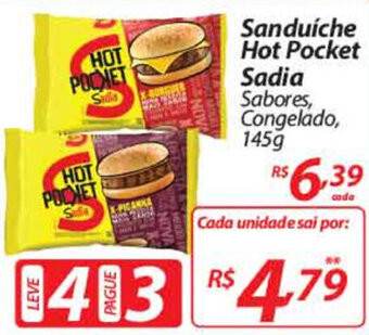 Nacional Sanduiche Hot Pocket Sadia 145g oferta