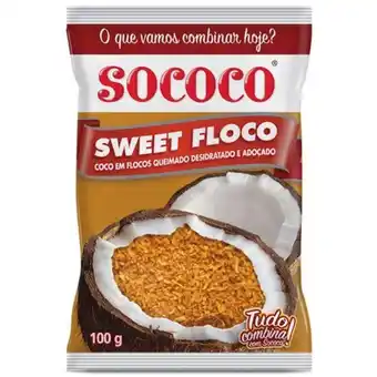 Serrano Supermercado Coco em flocos sococo sweet floco queimado e adoçado 100g oferta