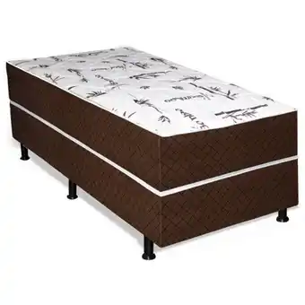Armazém Paraíba Cama box solteiro aiam unibox super box espuma marrom oferta