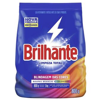 Macro Atacado Treichel Lava roupas em pó brilhante limpeza total pacote 800g oferta
