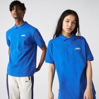 Lacoste Polo unissex lacoste l!ve em algodão com modelagem solta oferta