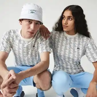 Lacoste Camiseta unissex lacoste l!ve em algodão com estampa de monograma oferta