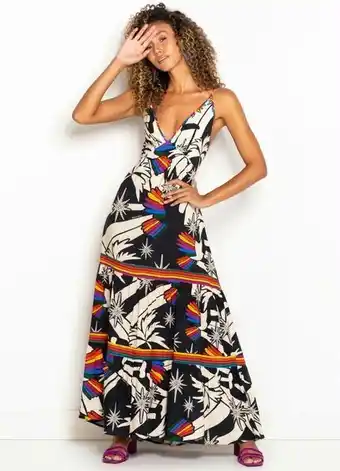 Posthaus Farm - vestido cropped de viscose onda de tucano preto oferta