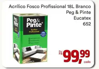 Acrilico Fosco Profissional 18l Branco Peg & Pinte Eucatex