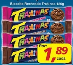 Supermercados Guanabara Biscoito Recheado Trakinas 126g oferta