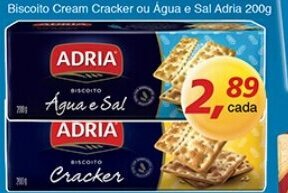 Supermercados Guanabara Biscoito Cream Cracker ou Agua e sal Adria 200g oferta