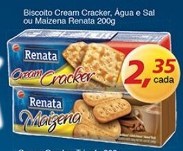 Supermercados Guanabara Biscoito Cream Cracker, Agua e Sal ou Maizena Renata 200g oferta