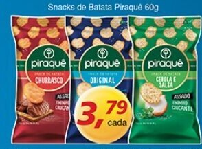 Supermercados Guanabara Snacks de Batata Piraque 60g oferta