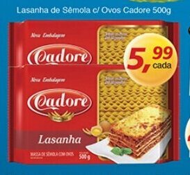 Lasanha de Semola c/ Ovos Cadore 500g