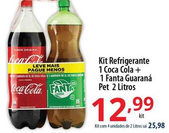Akki Atacadista Kit refrigerante 1 coca cola + 1 fanta guaraná pet oferta