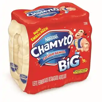 Super Lagoa Leite fermentado nestle chamyto desnatado big 720g pack com 6 de 120g oferta