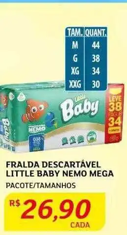 Assaí Atacadista Fralda descartável little baby nemo mega oferta