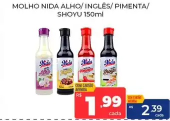 Molho nida alho inglês pimenta shoyu