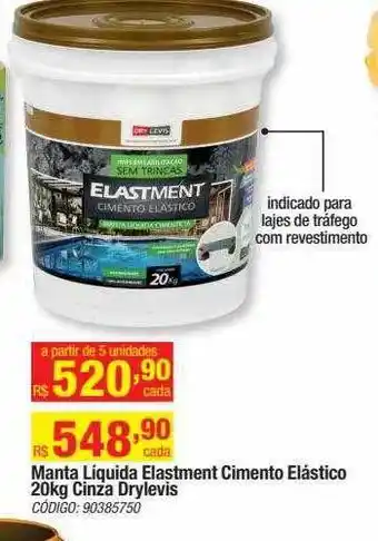 Leroy Merlin Manta liquida elastment cimento elástico 20kg cinza drylevis oferta