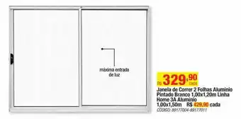 Leroy Merlin Janela de correr 2 folhas aluminio pintado branco 1.00x1.20m linha home 3a aluminio oferta