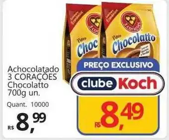 Supermercados Koch Achocolatado 3 corações chocolatto oferta