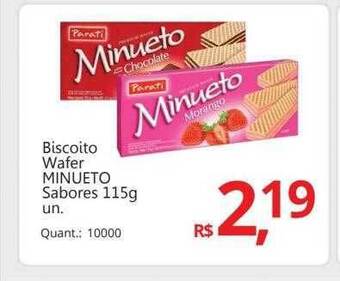 Supermercados Koch Biscoito wafer minueto sabores oferta