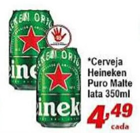 Cerveja Heineken Puro Malte lata 350ml