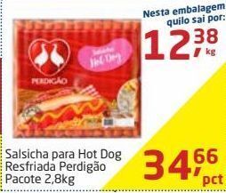 Tenda Atacado Salsicha para hot dog perdigão 2.8kg oferta