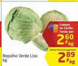 Tenda Atacado Repolho verde liso kg oferta