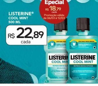 Drogal Enxágue bucal listerine 500ml oferta