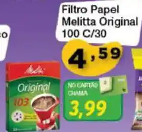 Chama Supermercados Filtro Papel Melitta Original 100 c/30 oferta