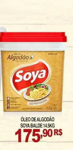 Óleo de algodão soya balde