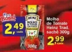 Rossi Supermercado Molho de Tomate Heinz Trad. sachê 300g oferta