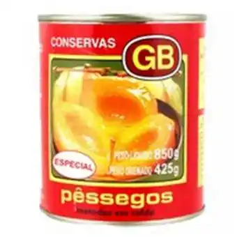 Pêssego em calda gb especial lata 425g
