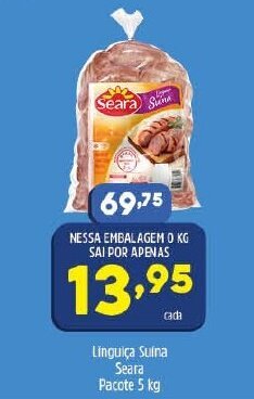 Arena Atacado Linguica Suina Seara 5kg oferta