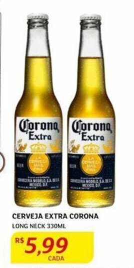 Assaí Atacadista Cerveja Extra Corona long neck 330ml oferta