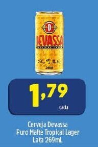 Arena Atacado Cerveja Devassa Puro Malte Tropical Lager lata 269ml oferta